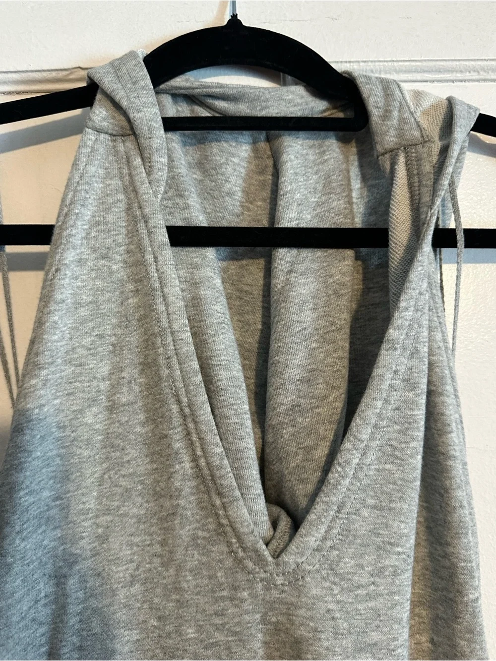 Gray Sleeveless Hooded Maxi Coverup